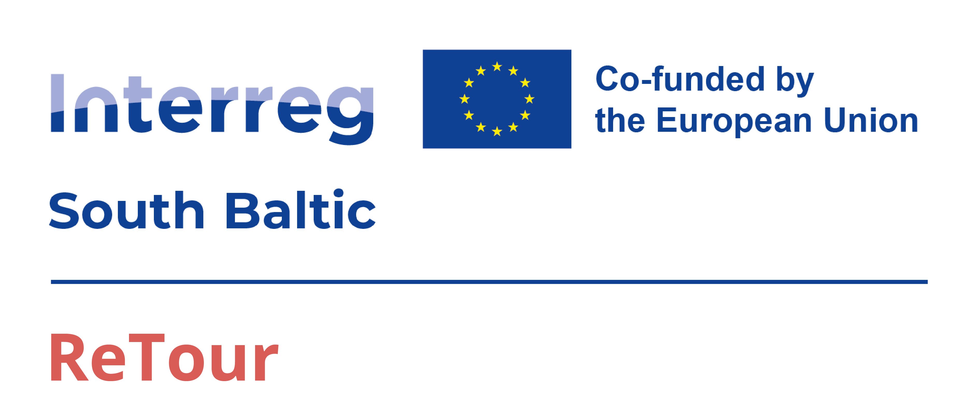 Interreg South Baltic Co-funded by the European Union plus Retour. Logotyp.