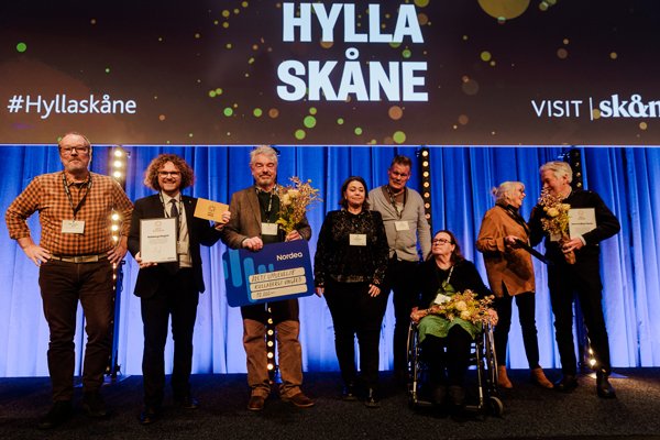 Alla vinnare av Hylla Skåne 2024 på scen vid prisutdelningen