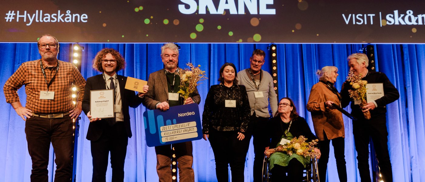 Vinnare Hylla Skåne 2024 på rad. Per-Anders Hjort, Kullabergs vingård, Hållbar platsutveckling Kåseberga. Foto.