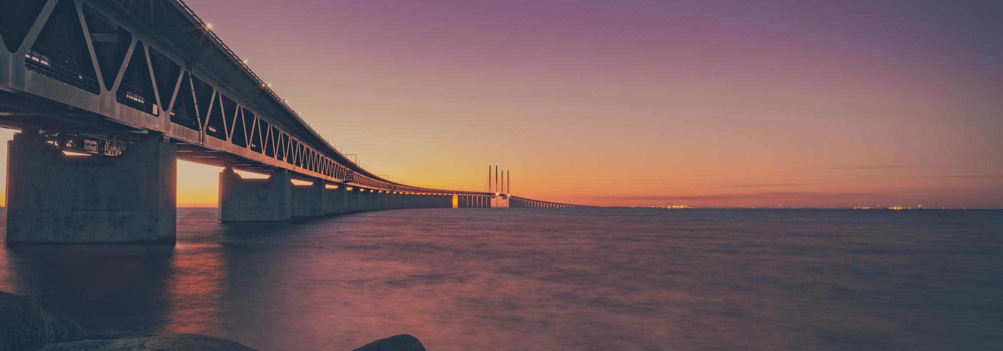 Solnedgång vid Öresundsbron