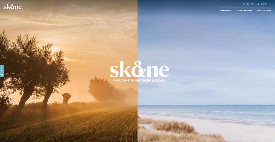 Skärmklipp på visitskane.com