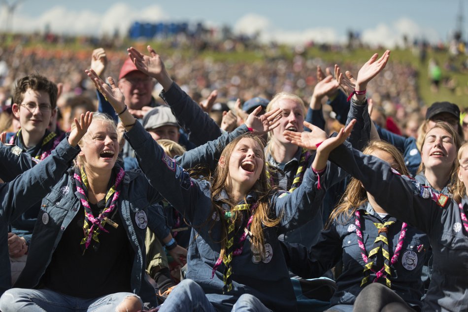 Scouter på jamboree. Foto.