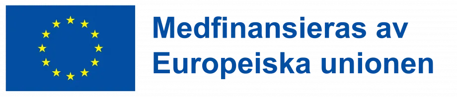 Logotyp med EU-flagga och texten medfinansieras av Europeiska unionen.