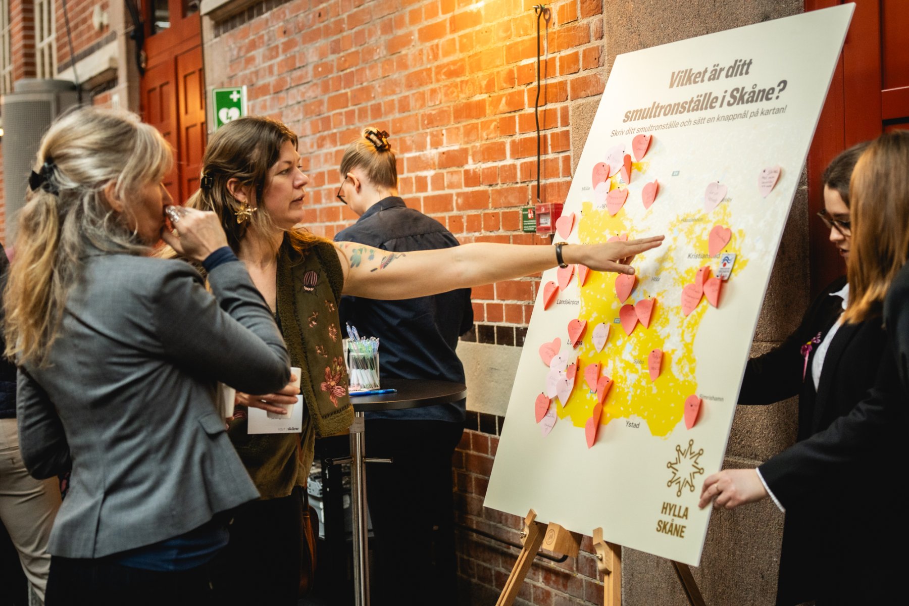 Tavla där folk kan sätta upp sina smultronställen i Skåne