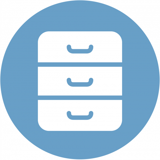 Symbol för filbibliotek (skrivbordslåda)